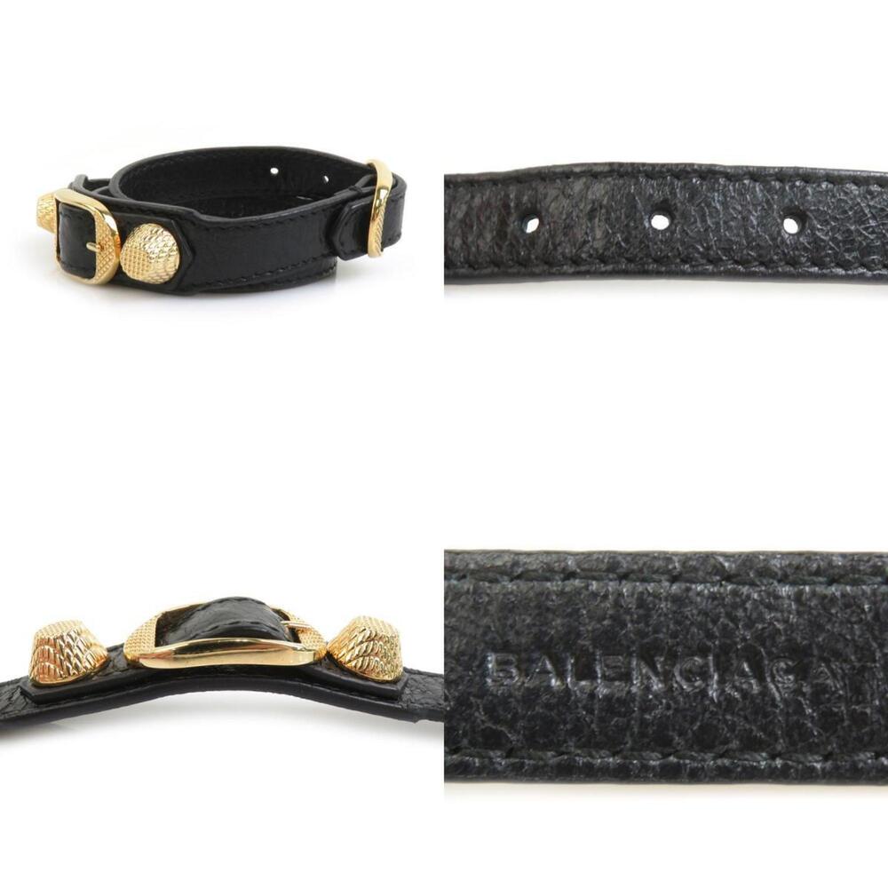 BALENCIAGA Black Leather Charm Bracelet - Picture 4 of 5